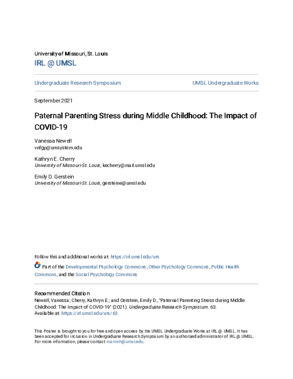 (PDF) Paternal Parenting Stress during Middle Childhood: The Impact of ...