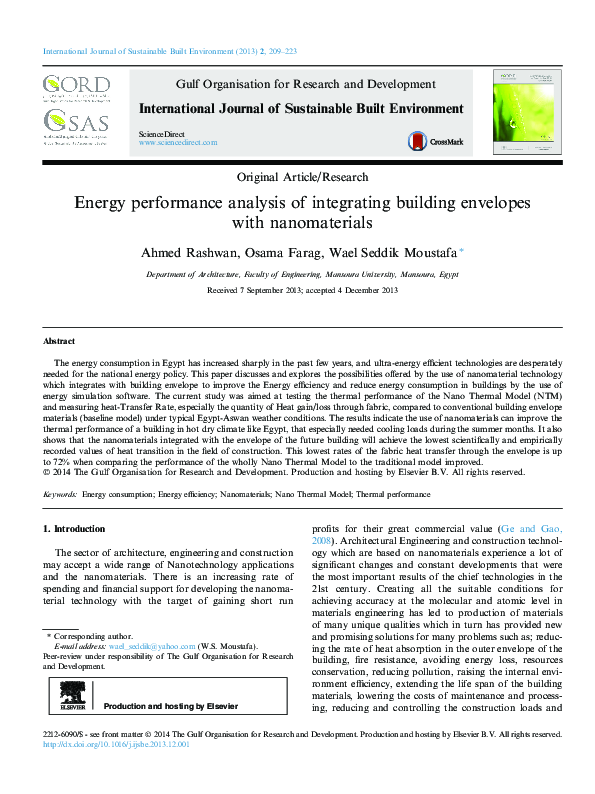 (PDF) Energy performance analysis of integrating building envelopes ...