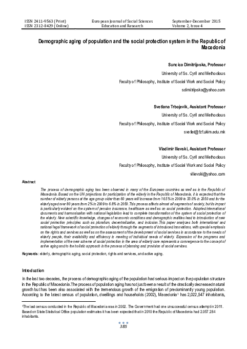 (PDF) Demographic aging of population and the social protection system ...
