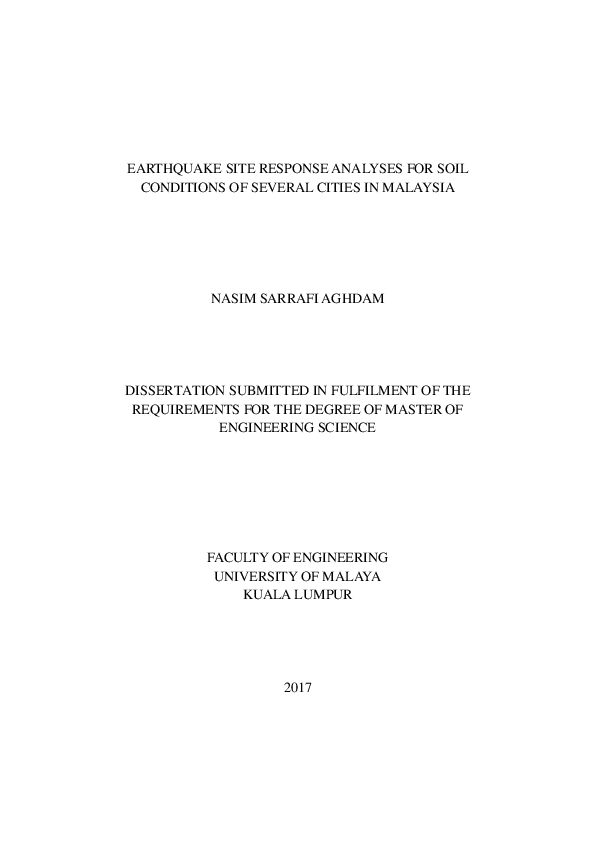 (PDF) Earthquake site response analyses for soil conditions of several ...