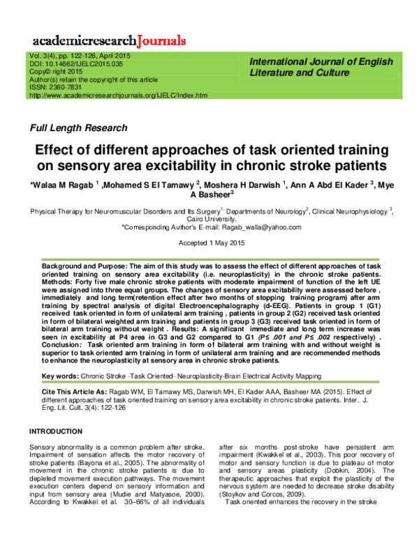 (PDF) Effect of different approaches of task oriented training on ...