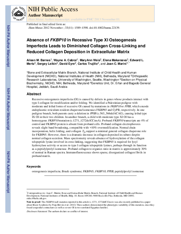 (PDF) Identification of a Frameshift Mutation in Osterix in a Patient