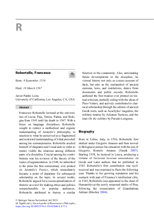(PDF) Robortello, Francesco