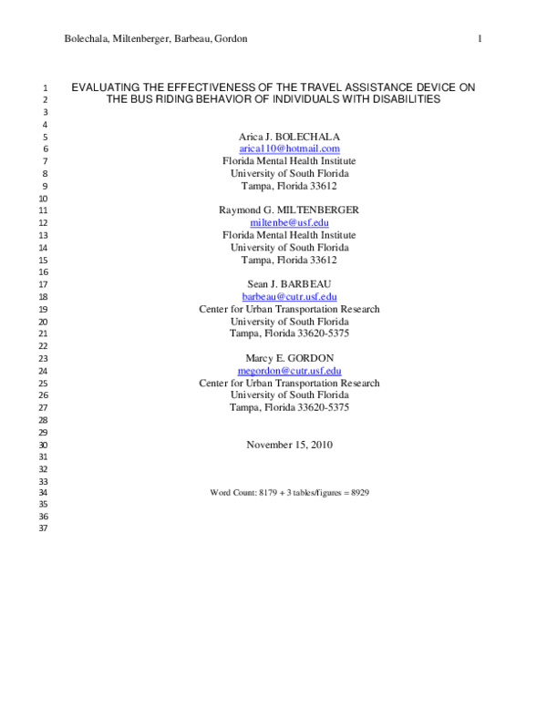 (PDF) Evaluating the effectiveness of the travel assistance device on ...
