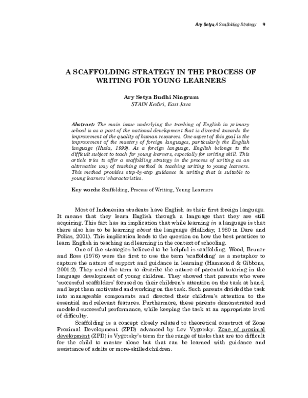 (PDF) A Scaffolding Strategy in the Process of Writing for Young Learners
