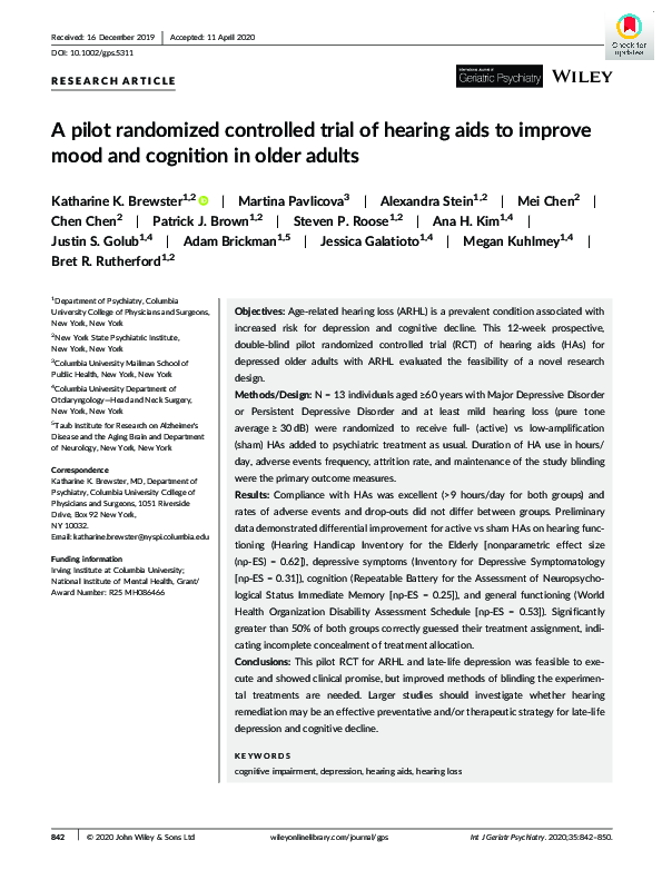 (PDF) A pilot randomized controlled trial of hearing aids to improve ...