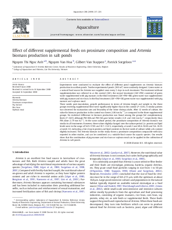 (PDF) Effect of different supplemental feeds on proximate composition ...