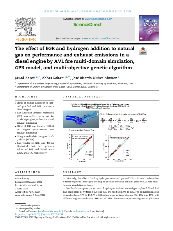 (PDF) The effect of EGR and hydrogen addition to natural gas on ...