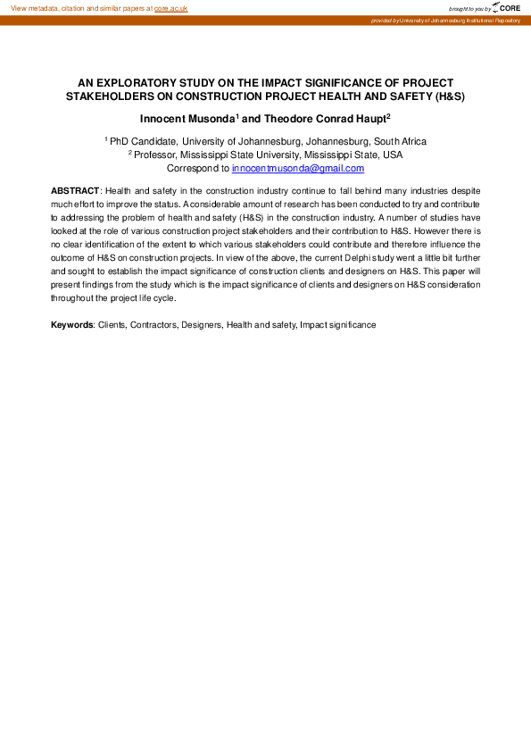 (PDF) An exploratory study on the impact significance of project ...