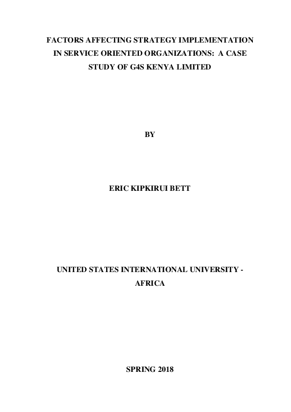 (PDF) Factors Affecting Strategy Implementation in Service Oriented ...