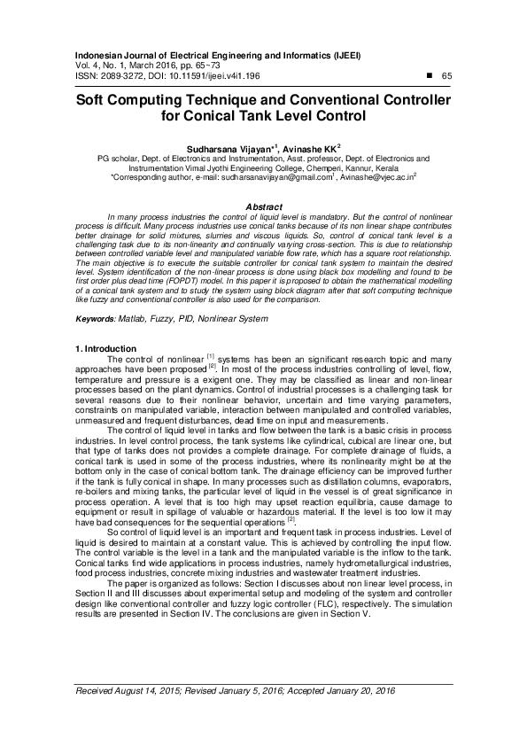 (PDF) Soft Computing Technique and Conventional Controller for Conical ...