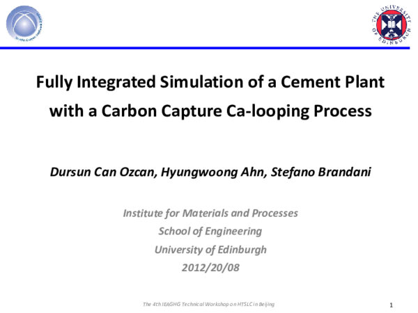 (PDF) Fully Integrated Simulation of a Cement Plant with a Carbon ...