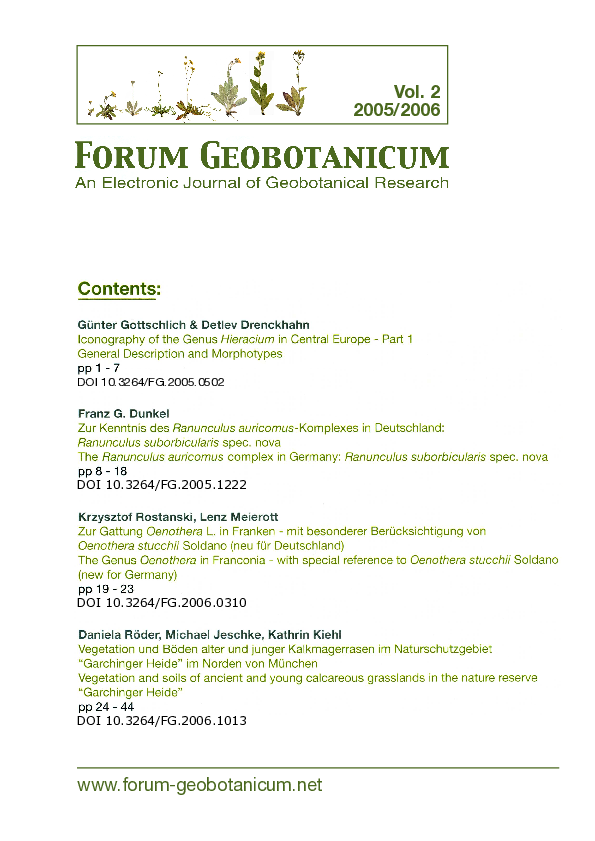 Forum Geobotanicum Vol. 2 (2005/2006)