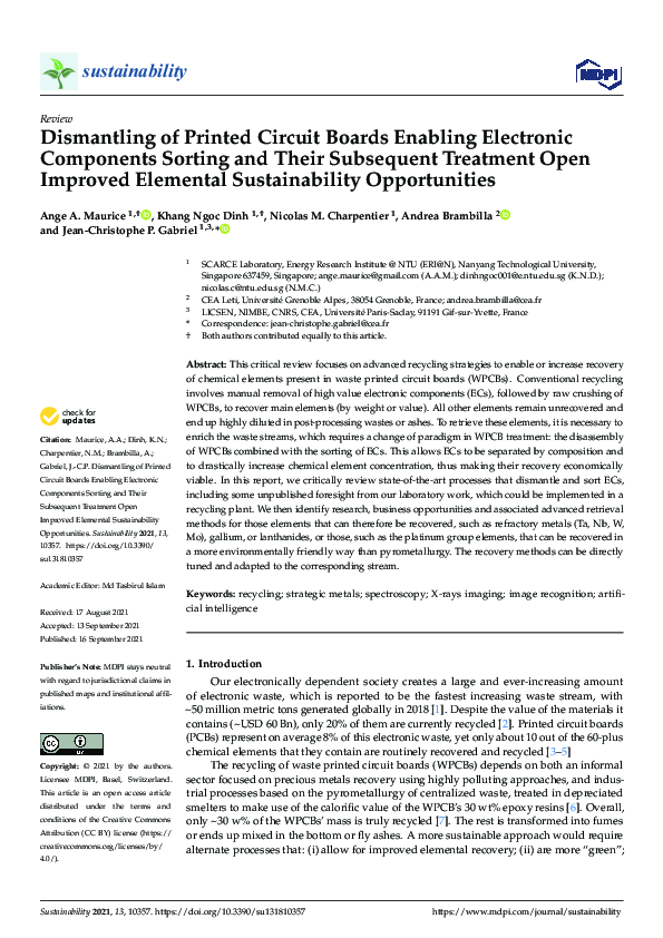 (PDF) Dismantling of Printed Circuit Boards Enabling Electronic ...