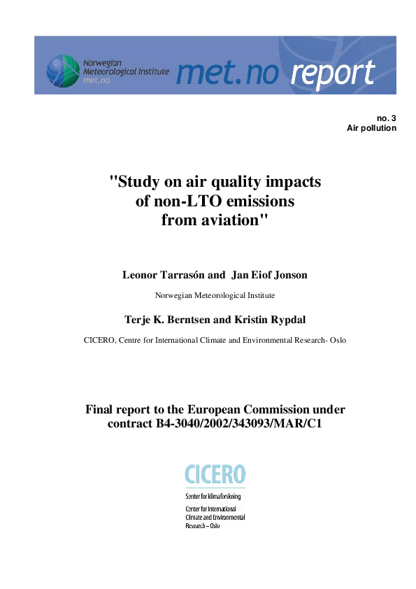 (PDF) Study on air quality impacts of non-LTO emissions from aviation