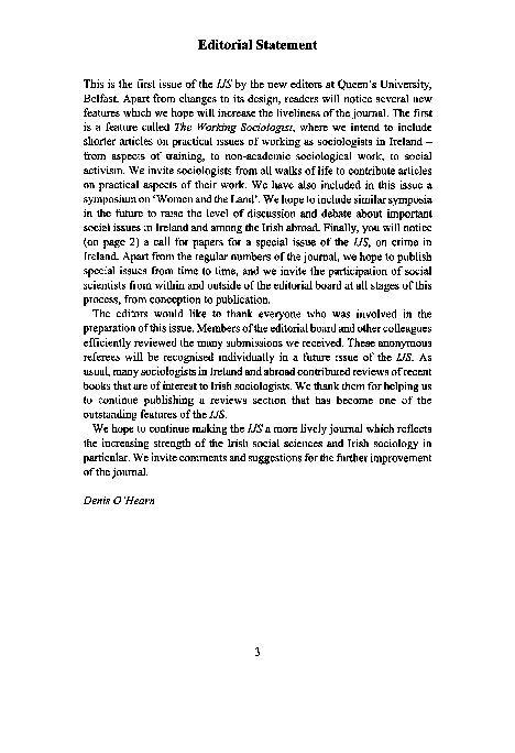 (PDF) Editorial Statement