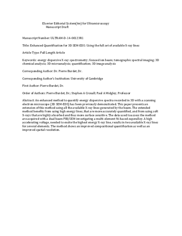 (PDF) Enhanced quantification for 3D SEM-EDS: using the full set of ...