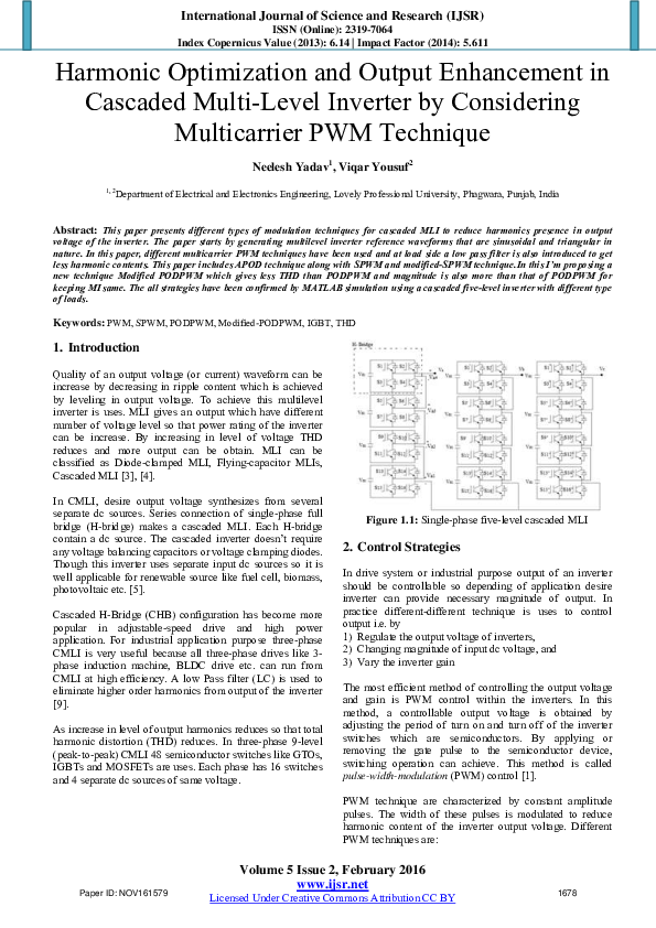 (PDF) Harmonic Optimization and Output Enhancement in Cascaded Multi ...