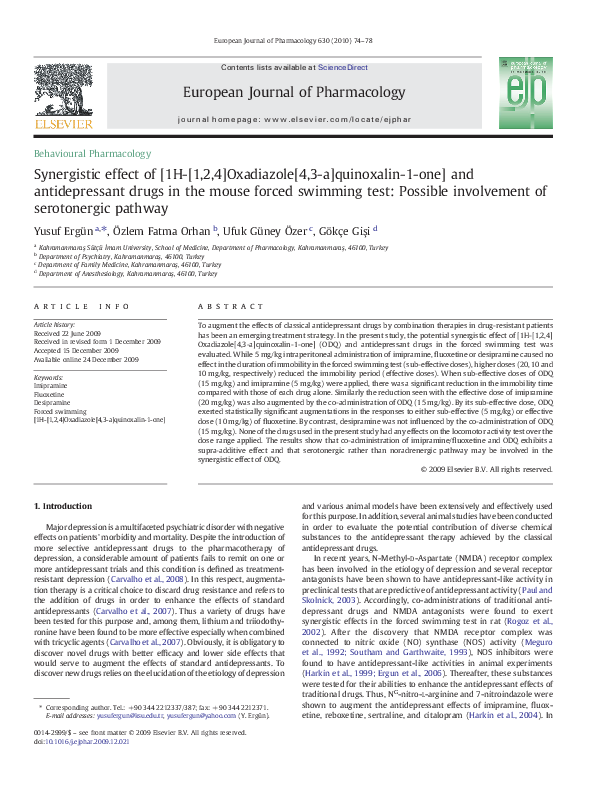 (PDF) Synergistic effect of [1H-[1,2,4]Oxadiazole[4,3-a]quinoxalin-1 ...