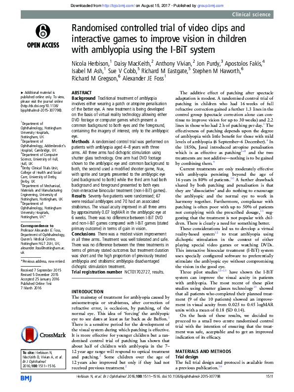 (PDF) Randomised controlled trial of video clips and interactive games ...