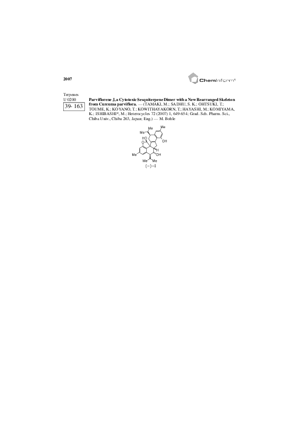 (PDF) Parviflorene J, a Cytotoxic Sesquiterpene Dimer with a New ...
