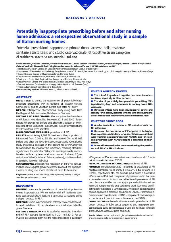 (PDF) Potentially inappropriate prescribing before and after nursing