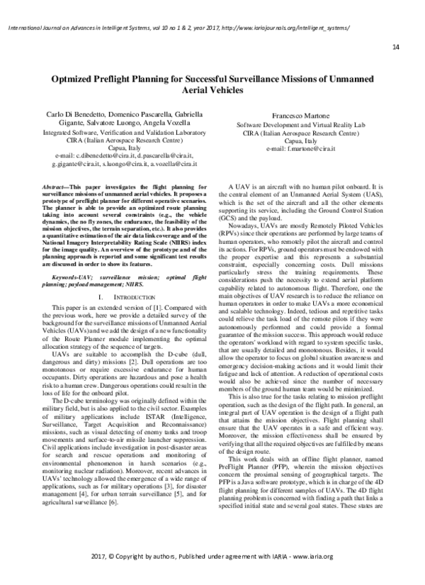 (PDF) Optmized Preflight Planning for Successful Surveillance Missions ...