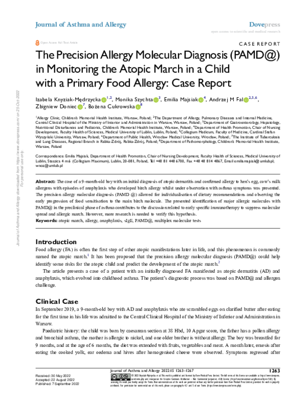 (PDF) The Precision Allergy Molecular Diagnosis (PAMD) in Monitoring