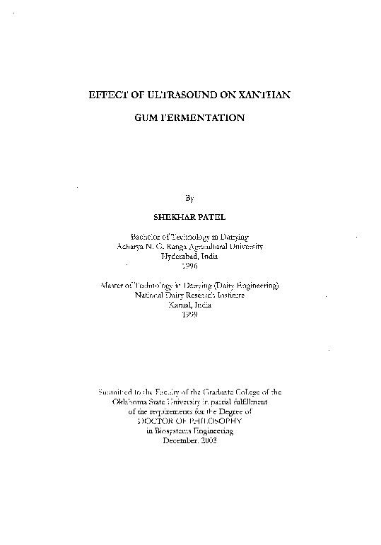 (PDF) Effect of ultrasound on xanthan gum fermentation