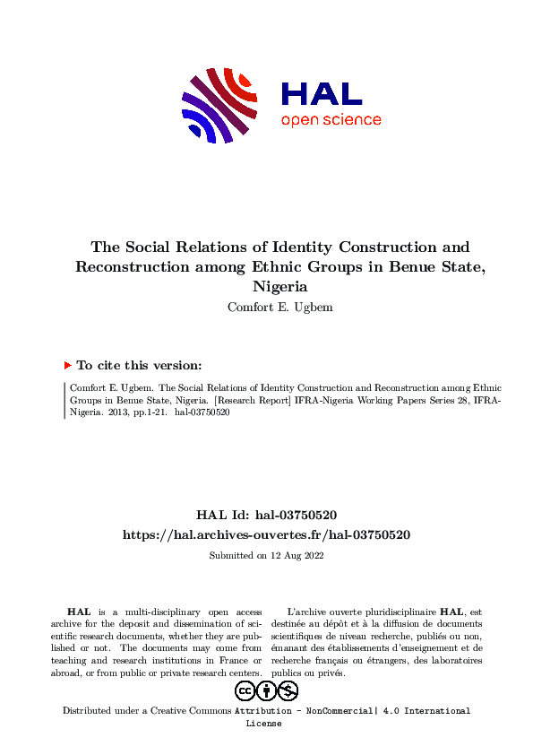 (PDF) The Social Relations of Identity Construction and Reconstruction ...