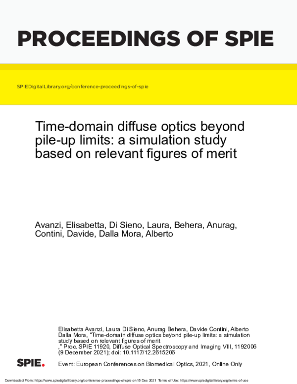 (PDF) Time-domain diffuse optics beyond pile-up limits: a simulation ...