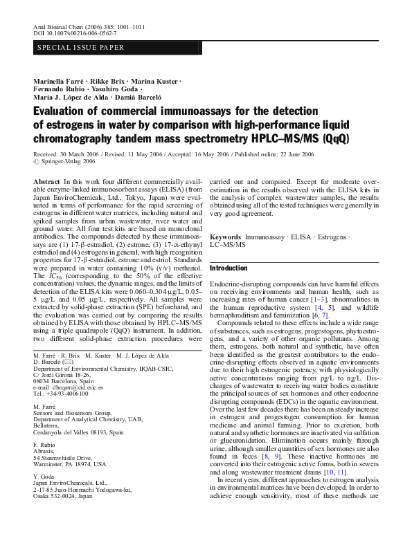 (PDF) Evaluation of commercial immunoassays for the detection of ...