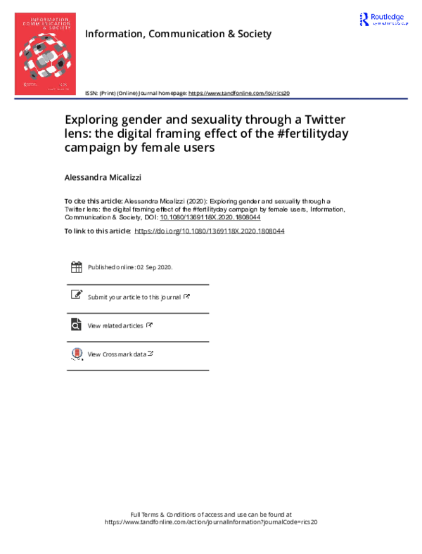 (PDF) Exploring gender and sexuality through a Twitter lens: the ...