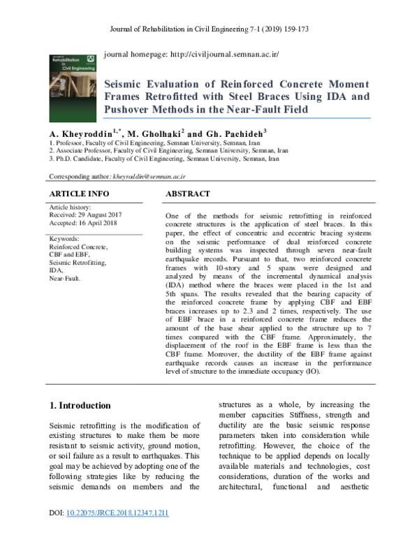 (PDF) Seismic Evaluation of Reinforced Concrete Moment Frames ...