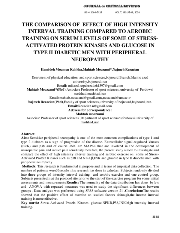 (PDF) The Comparison of Effect of High Intensity Interval Training ...