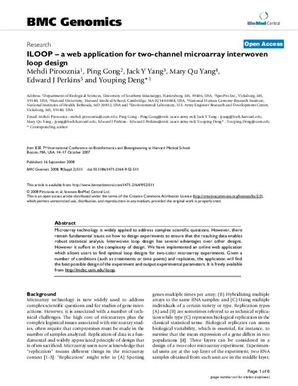 (PDF) ILOOP – a web application for two-channel microarray interwoven ...