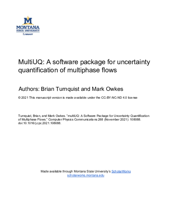 (PDF) multiUQ: A software package for uncertainty quantification of ...