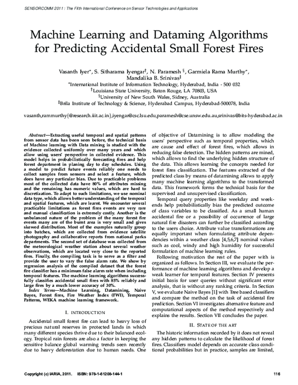 (PDF) Machine learning and dataming algorithms for predicting ...