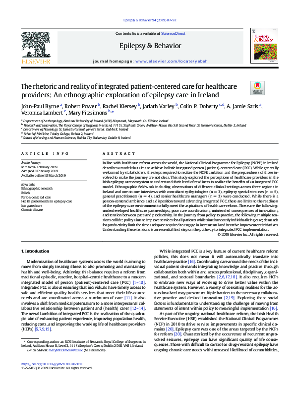 (PDF) The rhetoric and reality of integrated patient-centered care for ...