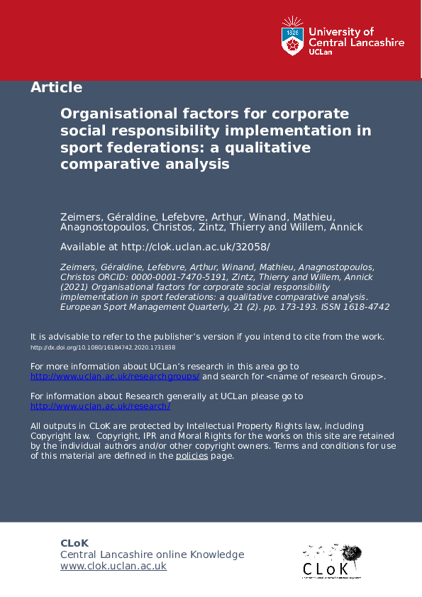 (PDF) Organisational factors for corporate social responsibility ...