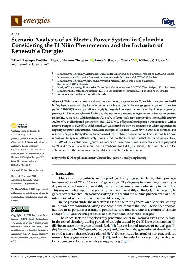 (PDF) Scenario Analysis of an Electric Power System in Colombia ...