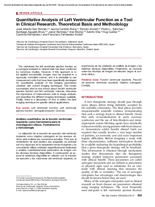 (PDF) Quantitative Analysis of Left Ventricular Function as a Tool in ...