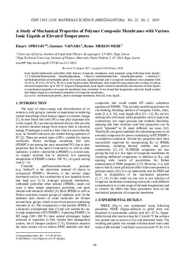 (PDF) A Study of Mechanical Properties of Polymer Composite Membranes ...