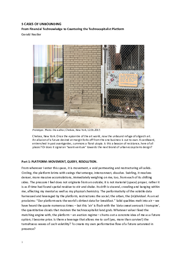 (PDF) 5 CASES OF UNBOUNDING From Financial Technowledge to Countering ...