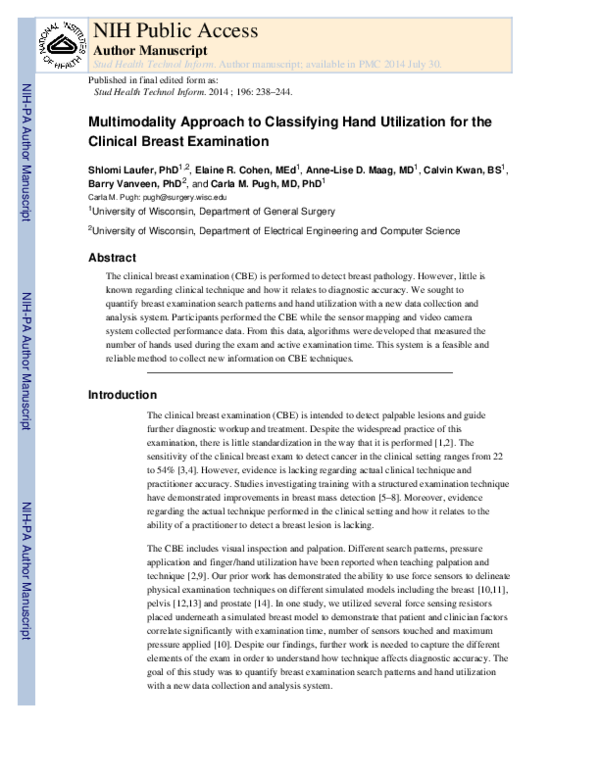 (PDF) Multimodality approach to classifying hand utilization for the ...