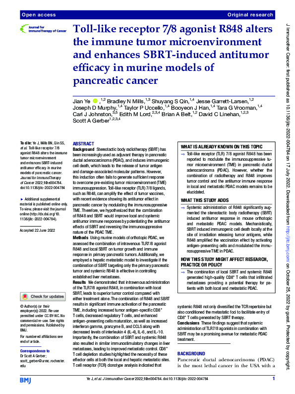 (PDF) Toll-like receptor 7/8 agonist R848 alters the immune tumor ...