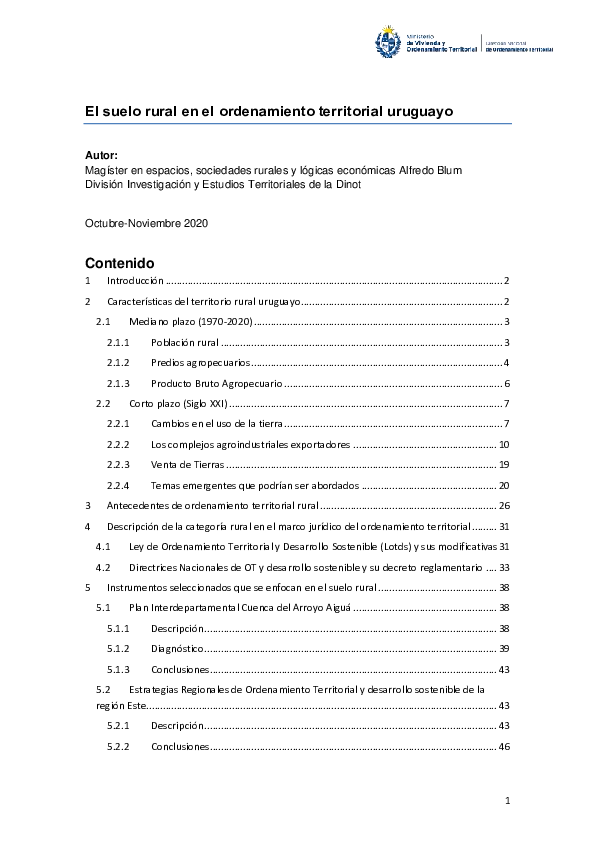 (PDF) El suelo rural en el ordenamiento territorial uruguayo Alfredo
