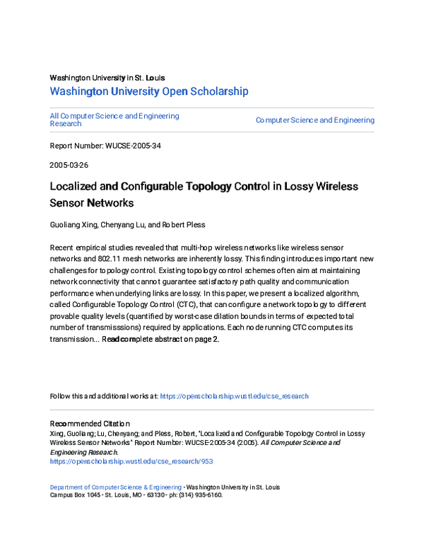 (PDF) Localized and configurable topology control in lossy wireless ...