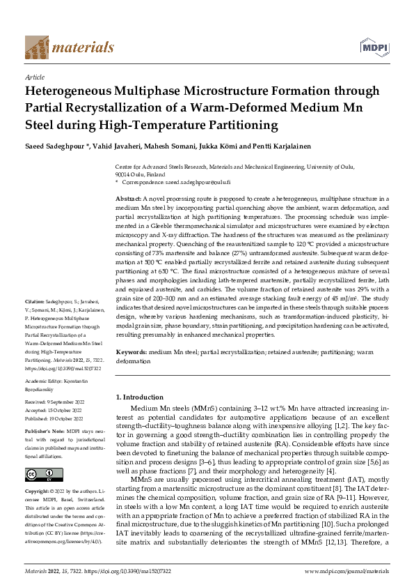 (PDF) Heterogeneous Multiphase Microstructure Formation through Partial ...