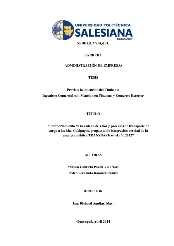 (PDF) Comportamiento de la cadena de valor y procesos de transporte de ...